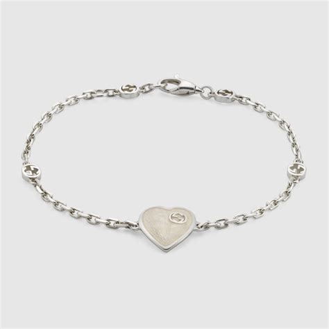 bracciale gucci palline cuore|Bracciale Gucci Heart con Incrocio GG.